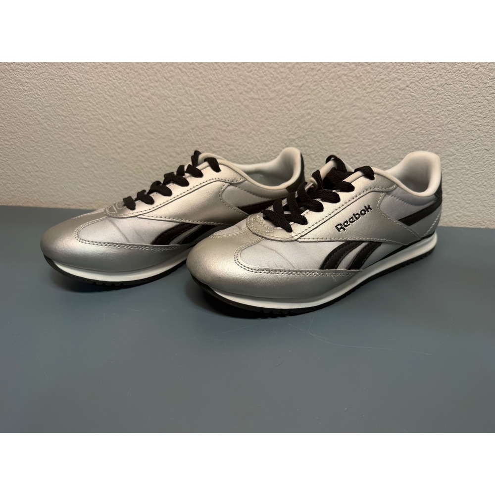 Reebok Royal Classic Jogger 3 Womens 7.5 Metallic Silver Black Sneakers‎